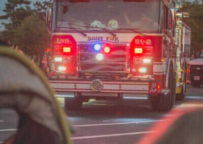 Fire Truck with Lights On