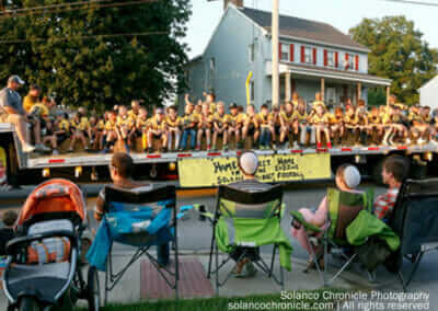 Youth Football Team on Parade Float